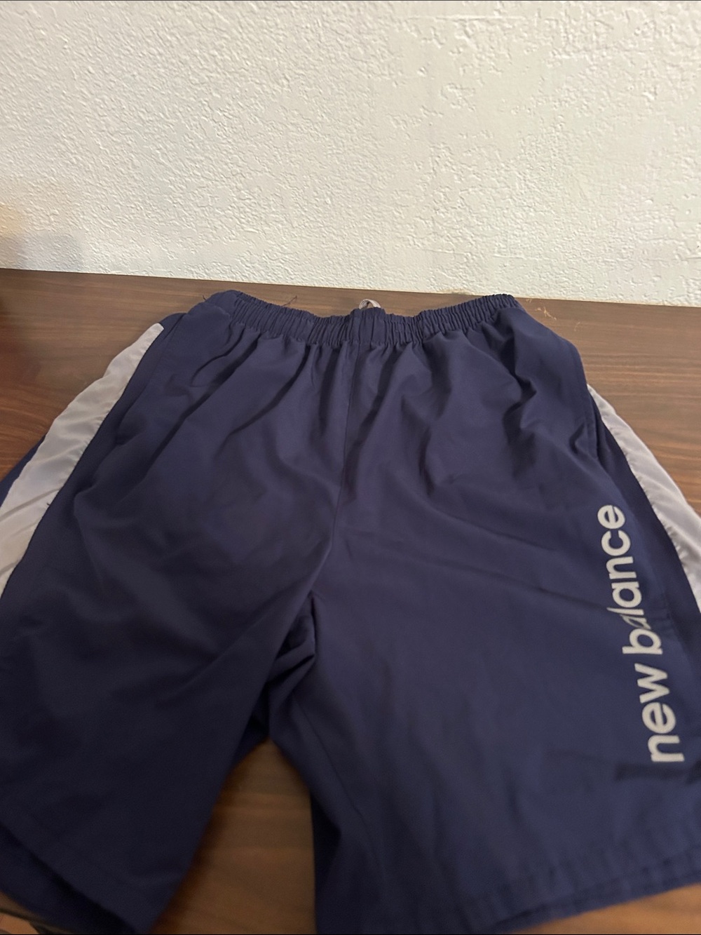New Balance Navy Shorts with Gray Side Panels and Logo